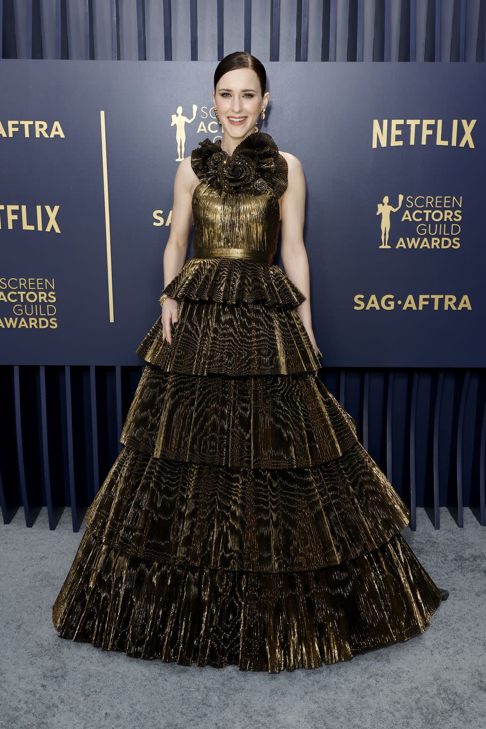 los angeles, california february 24 rachel brosnahan attends the 30th annual screen actors guild awards at shrine auditorium and expo hall on february 24, 2024 in los angeles, california photo by frazer harrisongetty images