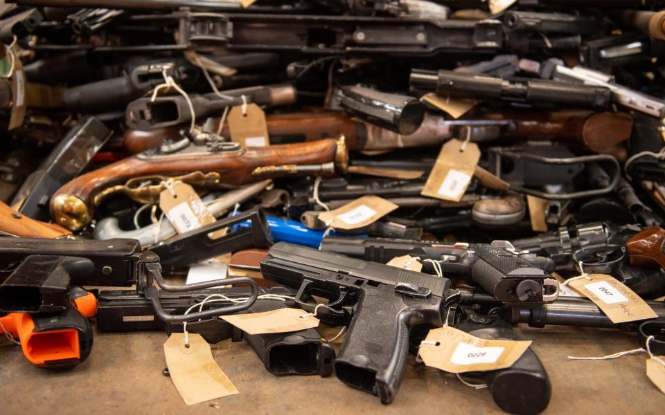 Some of the firearms surrendered  during an amnesty