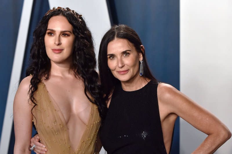 Demi Moore (R) Rumer Willis attend the Vanity Fair Oscar party in 2020. File Photo by Chris Chew/UPI