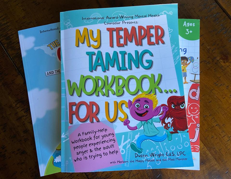 'My Temper Taming Workbook...For Us' by Dustin Wright is a family-help workbook for young people experiencing anger and the adult who is trying to help.