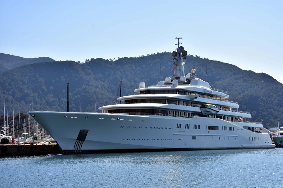 The Eclipse, the luxury yacht of Russian billionaire Roman Abramovich, is seen docked.