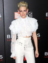 <p>Kristen Stewart may have been catching up on her Seinfeld reruns lately -- she dug up her version of a puffy shirt, then added trousers held together with safety pins (so Kramer) and a healthy dose of pink blush that went all the way back into her hairline (kinda Elaine?).</p>