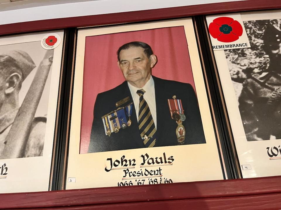 This picture of Johnny Pauls is on display at Royal Canadian Legion in Spaniard's Bay. He has volunteered with the Legion and its predecessor, the Great War Veterans Association, for 79 years. He was president of the Spaniard's Bay branch for several years in the 1960s, and even at 100 years-of-age, remains an active member of the executive.