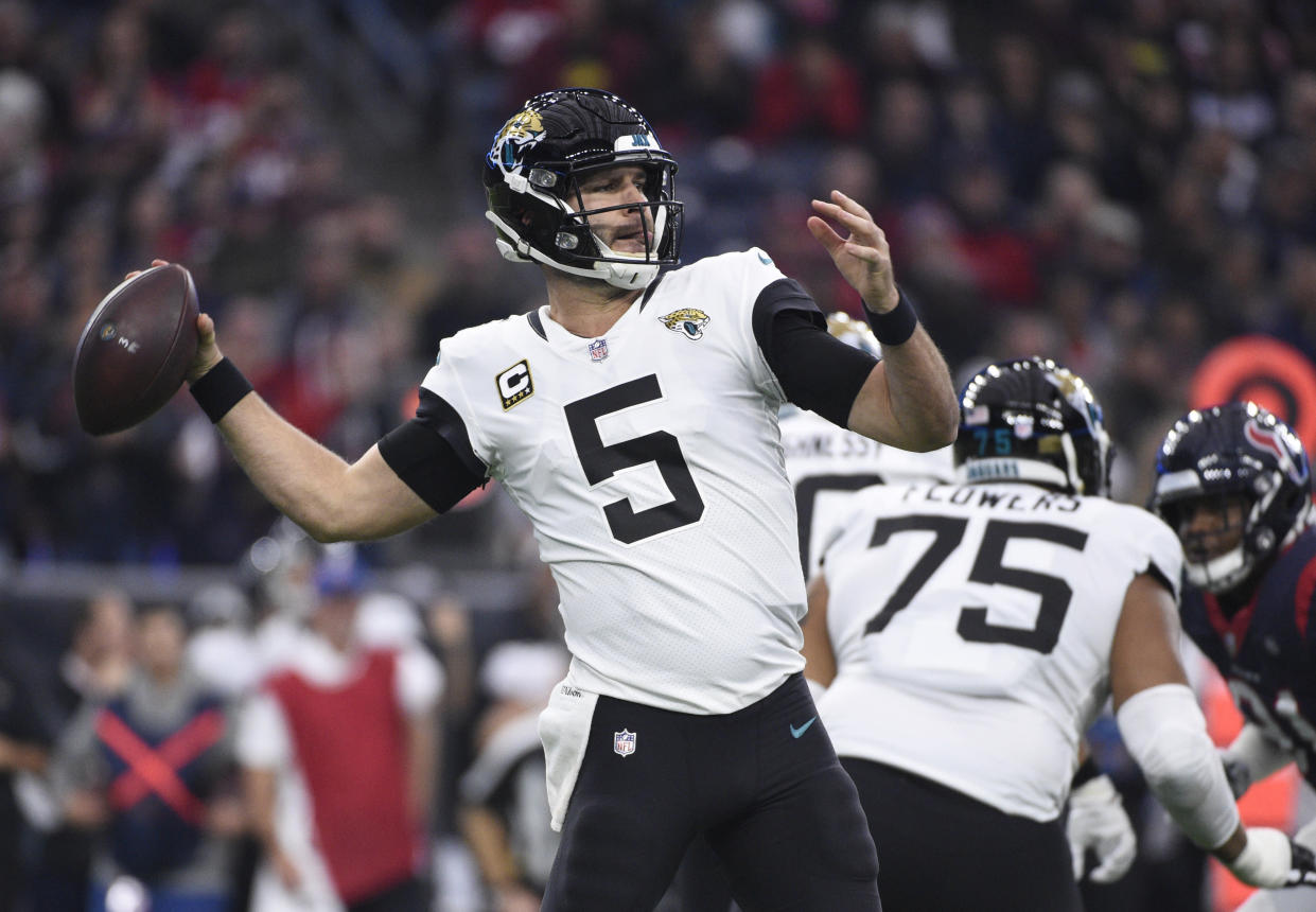 With Nick Foles in tow, the Jacksonville Jaguars have released long-time quarterback Blake Bortles. (AP)