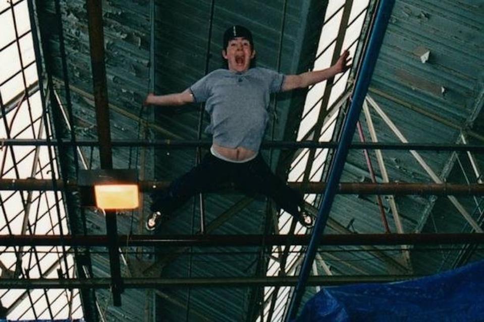 David Holmes performs a 'Harry Potter' stunt. 