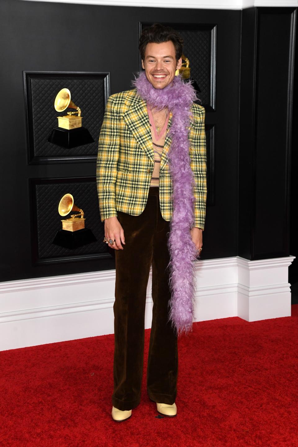 Harry Styles attends the 63rd Annual GRAMMY Awards at Los Angeles Convention Center on March 14, 2021.