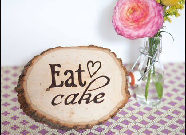 Make this <a href="http://www.huffingtonpost.com/2013/01/16/wood-burning-craft_n_2482645.html" target="_hplink">cute rustic decor </a>for your next get-together. 