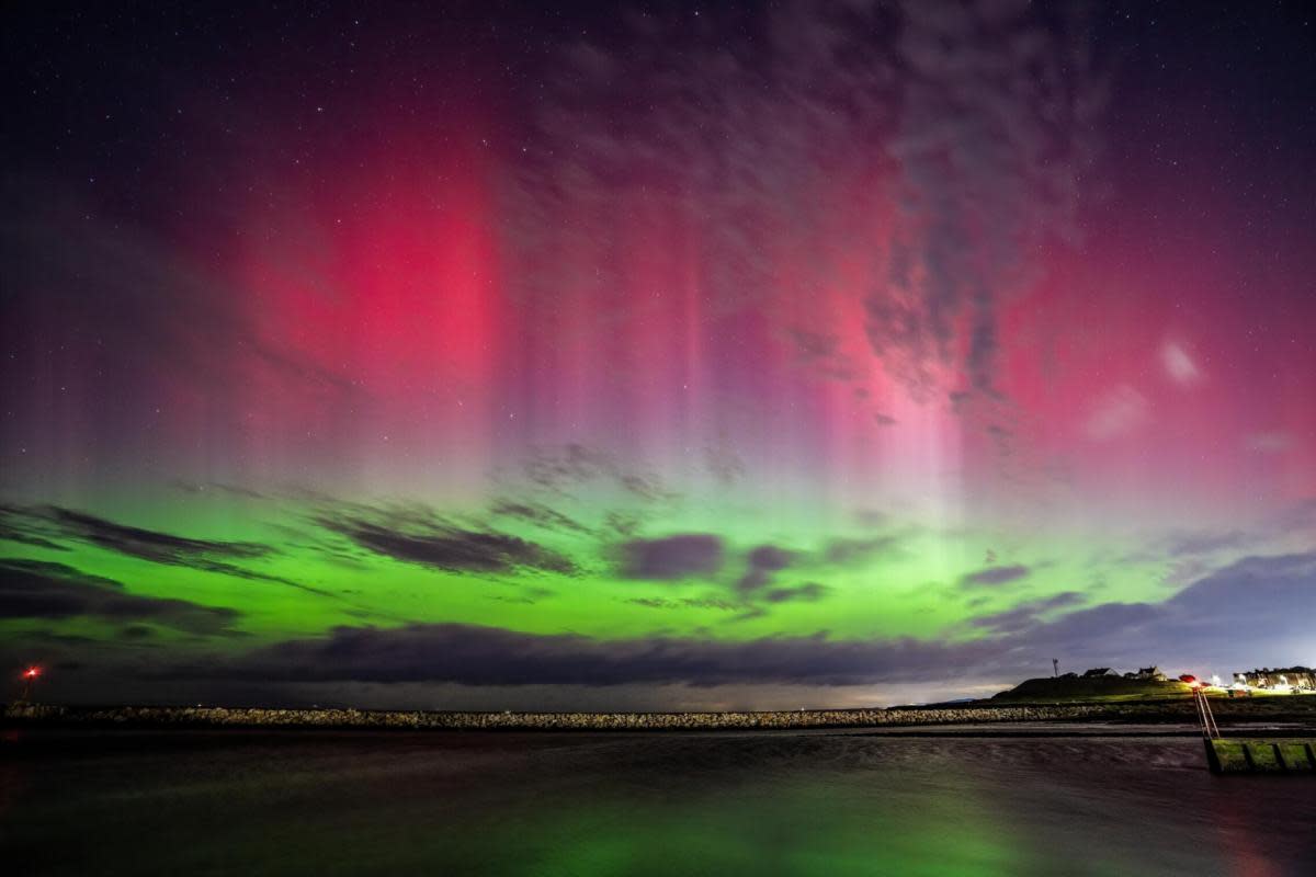 The Northern Lights above Girvan in Scotland on Sunday night <i>(Image: Craig Bradshaw)</i>