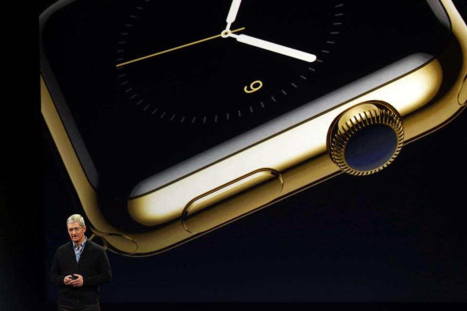 Apple CEO Tim Cook announces the Apple Watch during an Apple special event at the Yerba Buena Center for the Arts on March 9, 2015 in San Francisco, California: Stephen Lam/Getty Images