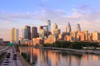 <p>Philadelphia borders New Jersey via the Delaware river, which means commuters driving into the city have to find a way to cross it every day. When there's only a few lanes getting you into a city, you're going to get slowed down. </p>