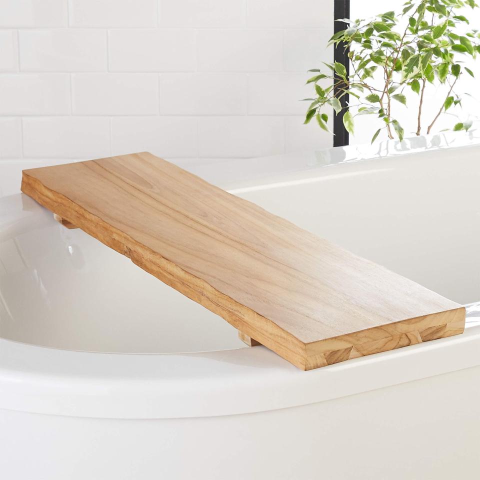 10) Live Edge Wood Bath Caddy