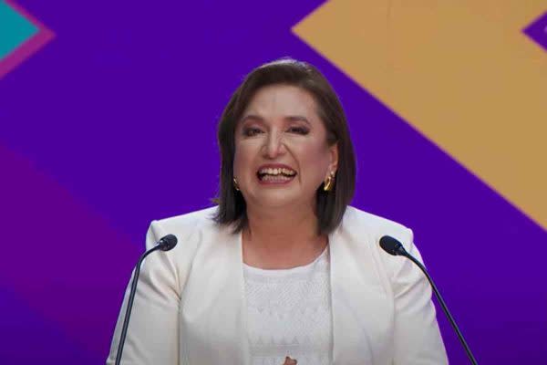 Xóchitl Gálvez durante el debate presidencial.