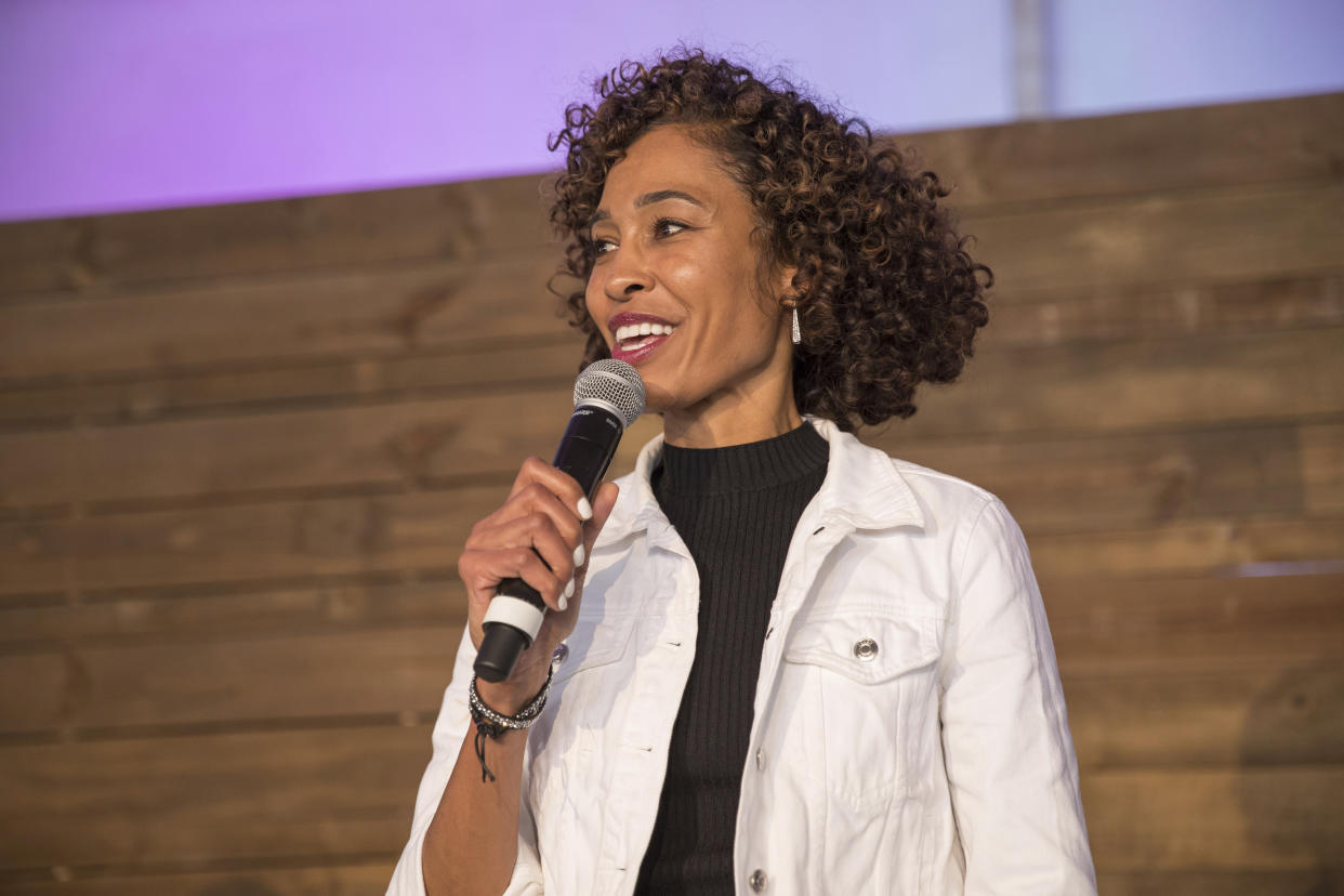 Sage Steele sued ESPN over free speech violations in 2022. (Jeff Lewis/AP Images for The Players Tailgate)