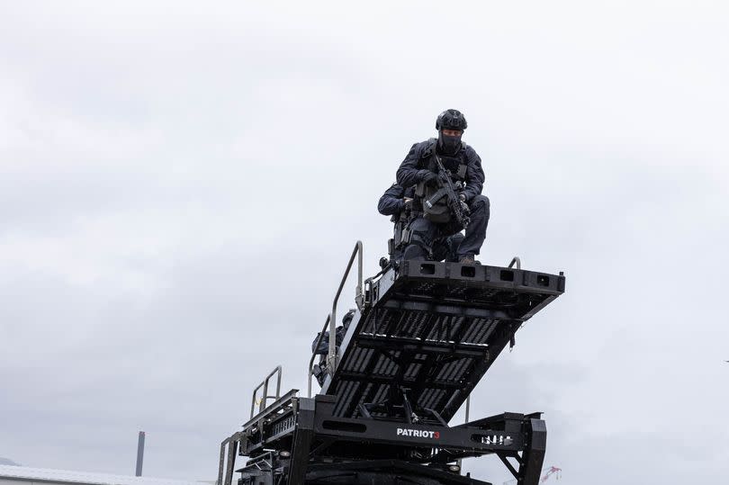 Counter Terrorism officers demonstrating a Bearcat vehicle at Belfast City Airport