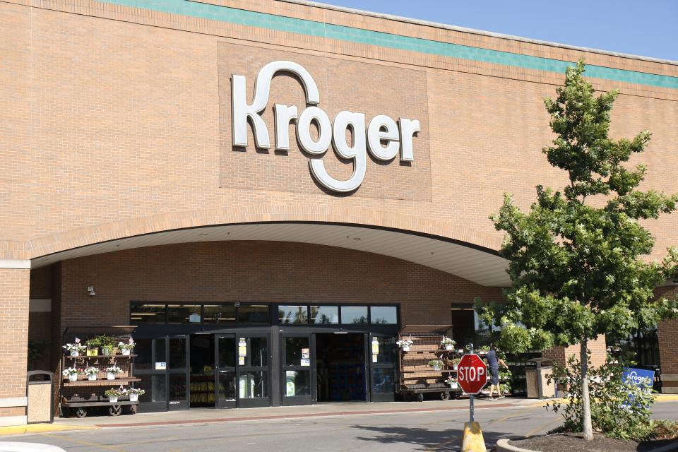 An entrance of College Mall Kroger is seen June 27. This location is one of five in Bloomington and its workers are unionized.