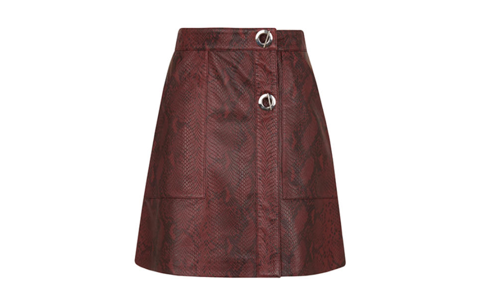 Bryony Snake Leather Skirt