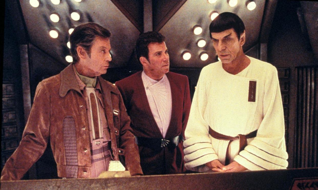 <span>Cheating death … DeForest Kelley, William Shatner and Leonard Nimoy in Star Trek III The Search for Spock.</span><span>Photograph: Photo 12/Alamy</span>