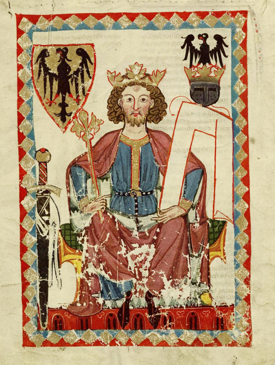 Henry VI (1165-1197), Holy Roman Emperor (From the Codex Manesse), Between 1305 and 1340. Artist: Anonymous (Getty Images file)