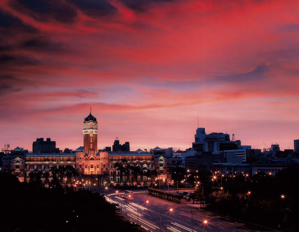 Skyline view of Taiwan's Presidential Office Building.