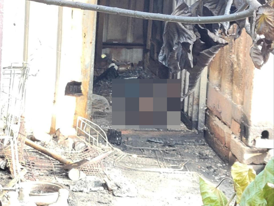 坪輋一貨櫃屋發生災，多隻狗狗慘被燒死，估計只餘7隻狗狗生還。