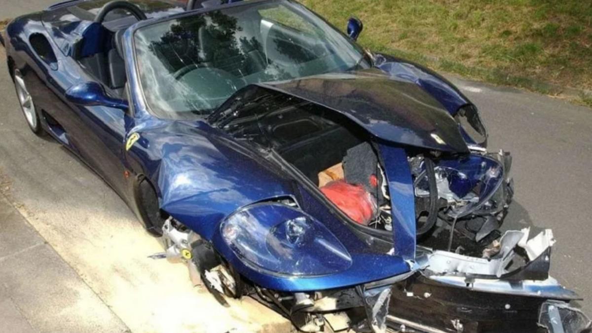 Famous footballer’s crashed Ferrari at the centre of a legal dispute