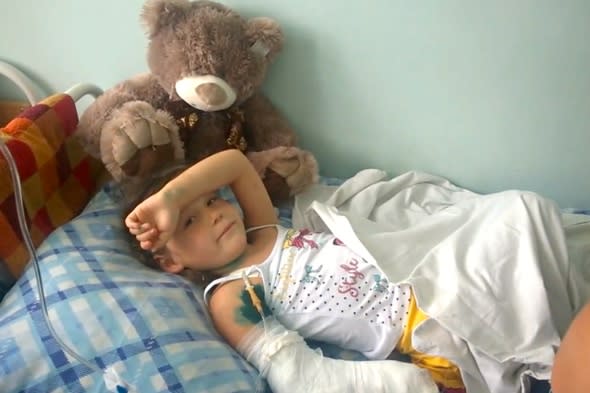 Bear bites off girl's hand at holiday park in Russia