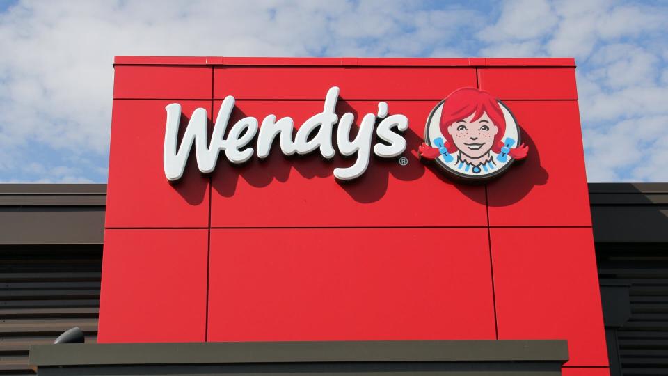 SPENCER , WISCONSIN, October, 16, 2015 Wendy's Restaurant Sign on a Storefront Wendy's is an international food chain of stores and was founded in 1969.