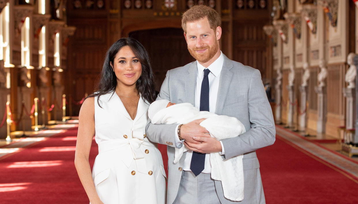 The Duke and Duchess of Sussex reveal their newborn son to the world [Photo: PA]