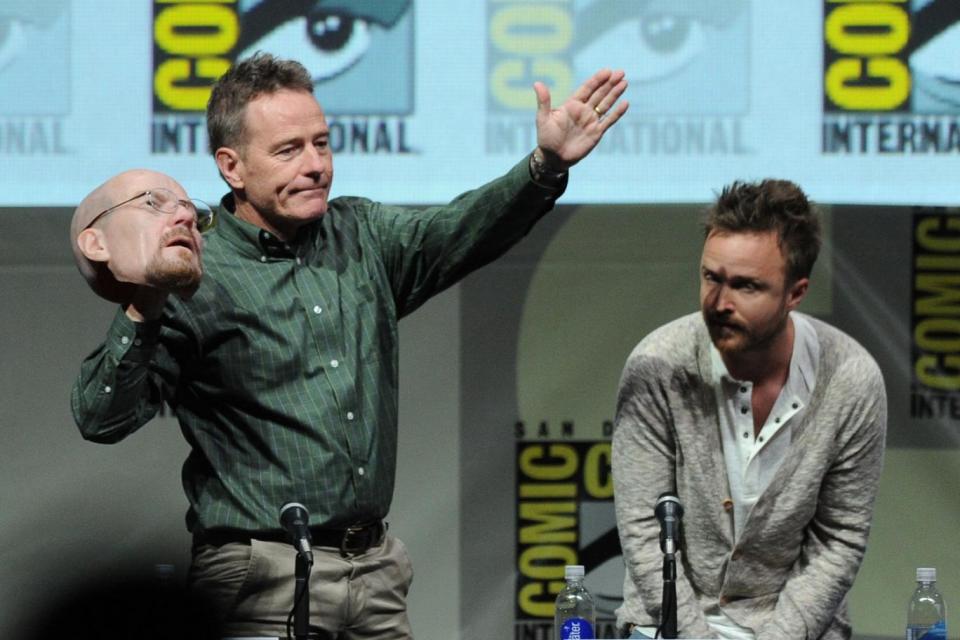 Reveal: Bryan Cranston took off his Heisenberg mask at the panel in 2013 (Kevin Winter/Getty Images)