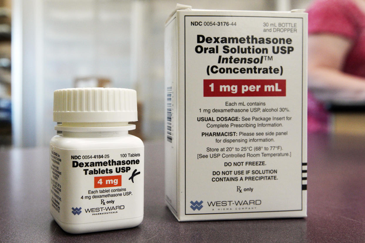 A new meta-analysis published in JAMA Wednesday suggests that corticosteroids may reduce the mortality rate in severely ill COVID-19 patients by a third. (AP Photo/Nati Harnik)