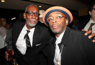 NEW YORK, NY - AUGUST 02: (L-R) Thomas Jefferson Byrd and Spike Lee "Mike Tyson: Undisputed Truth" Broadway Opening Night at Longacre Theatre on August 2, 2012 in New York City. (Photo by Johnny Nunez/WireImage)