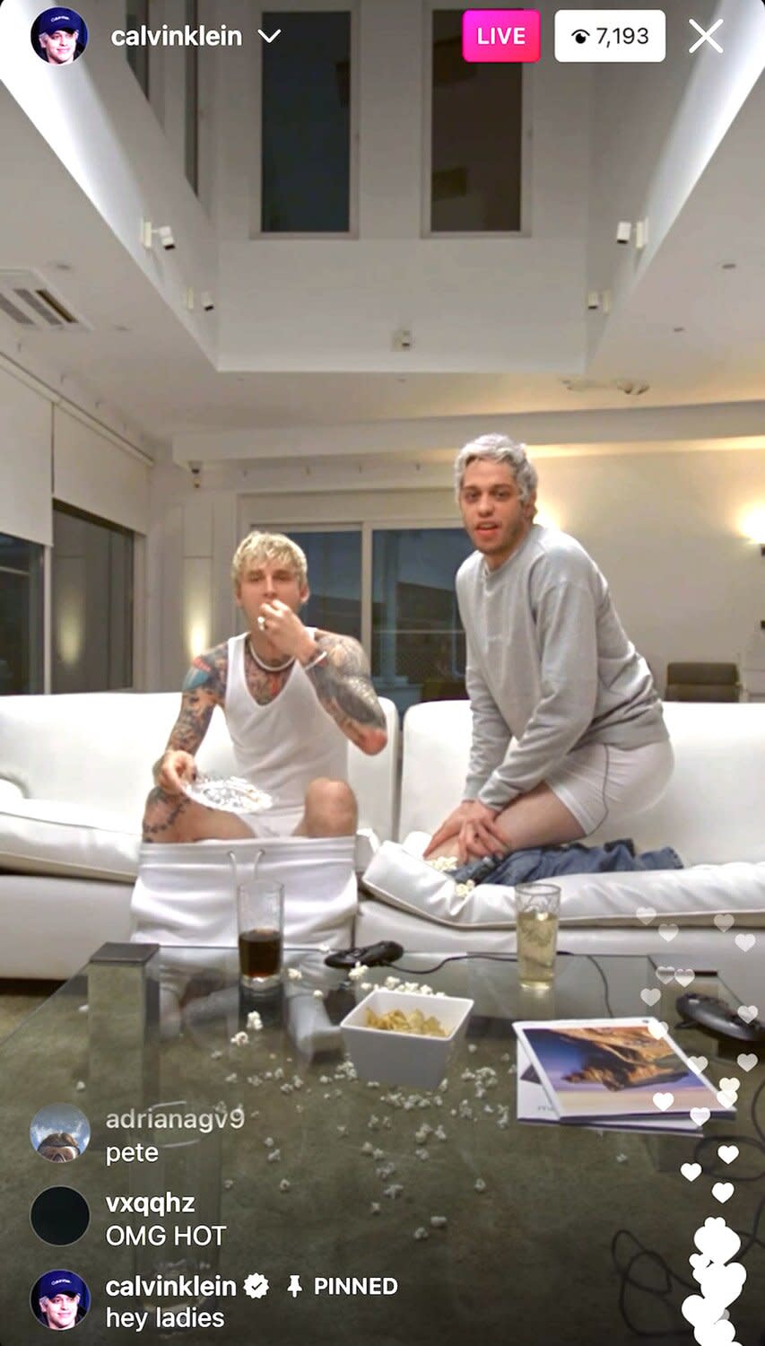 MGK and Pete Davidson strip down to underwear for calvin klein