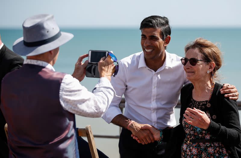 Conservative leadership candidate Rishi Sunak campaigns in Sussex