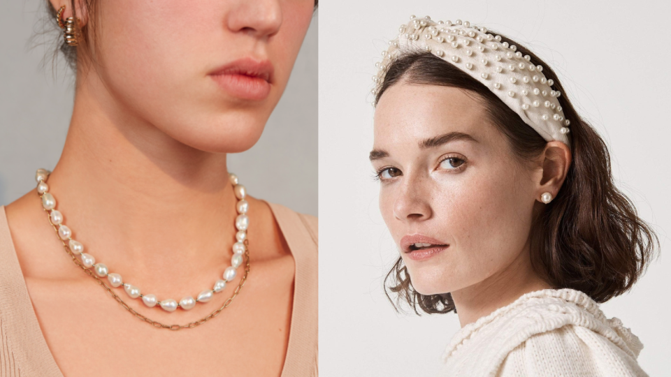 You'll find pearls on everything from necklaces to headbands.