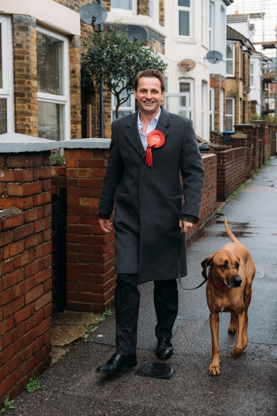 Labour’s general election candidate for Dover and Deal Mike Tapp with his dog, Scooby (Mike Tapp)