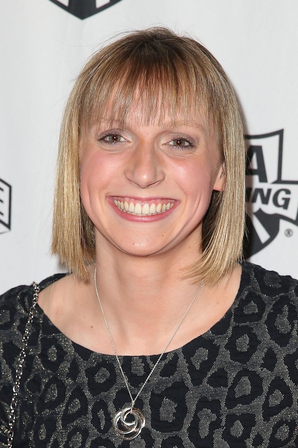 <p>Ledecky ditched the swim cap at the Swimming Golden Goggle Awards! (Getty) </p>