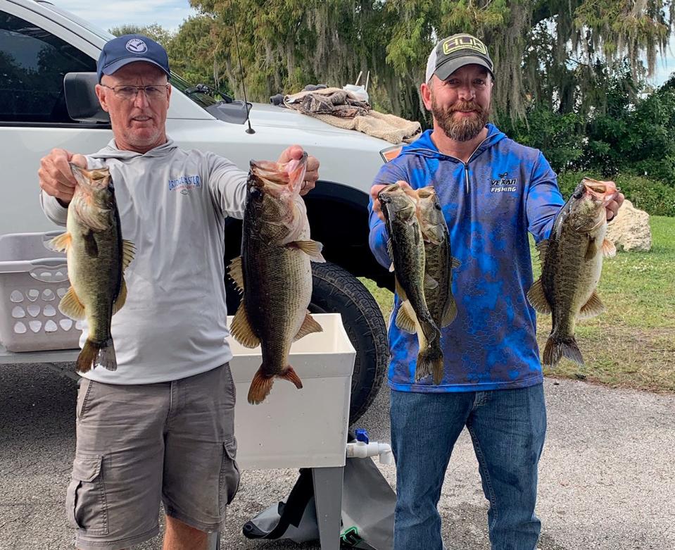 Ken Sharpless. Left, and Dean Haughtey had 25.46 pounds to win first place in the Polk County Bass AssassinÕs classic tournament Nov. 13-14 on Lake Okeechobee.