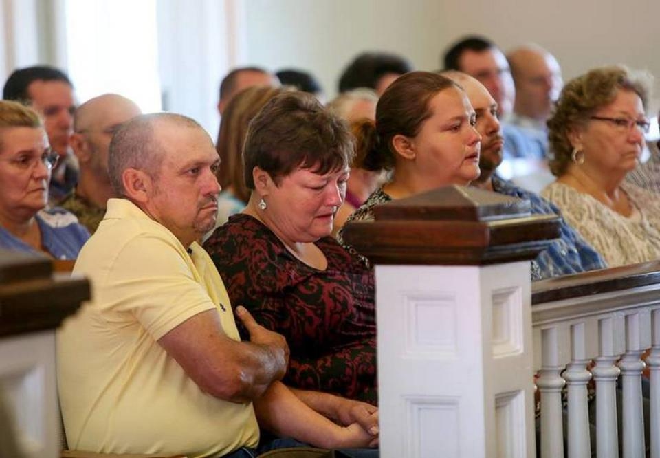 William Joel Dixon’s family and friends are present in the courtroom as Carmon Sue Brannan, a former nurse at the George County jail, enters an Alford plea on Tuesday, May 16, 2017, in the manslaughter death of Dixon. She was accused of failing to provide “sufficient medical treatment” to Dixon, who was a diabetic.