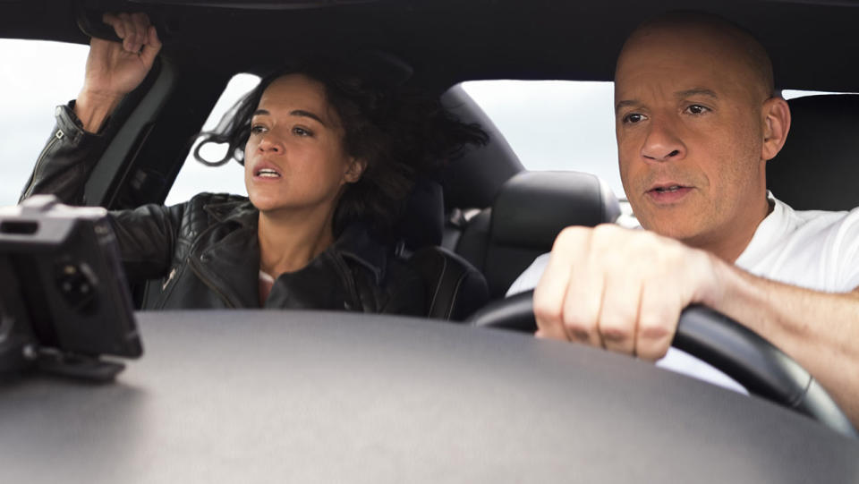 Michelle Rodriguez and Vin Diesel in 'F9'