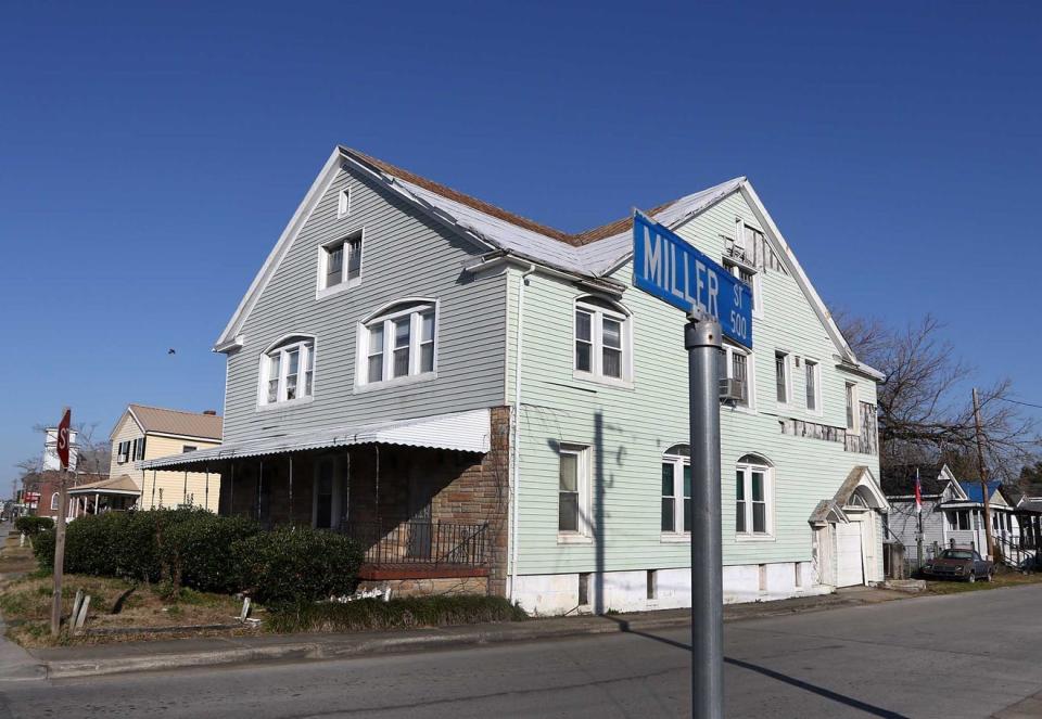 Pictured, former home of Rivers Funeral Home which also served as the primary residence for the Rivers family. It is located at the corner of Miller and Broad streets.