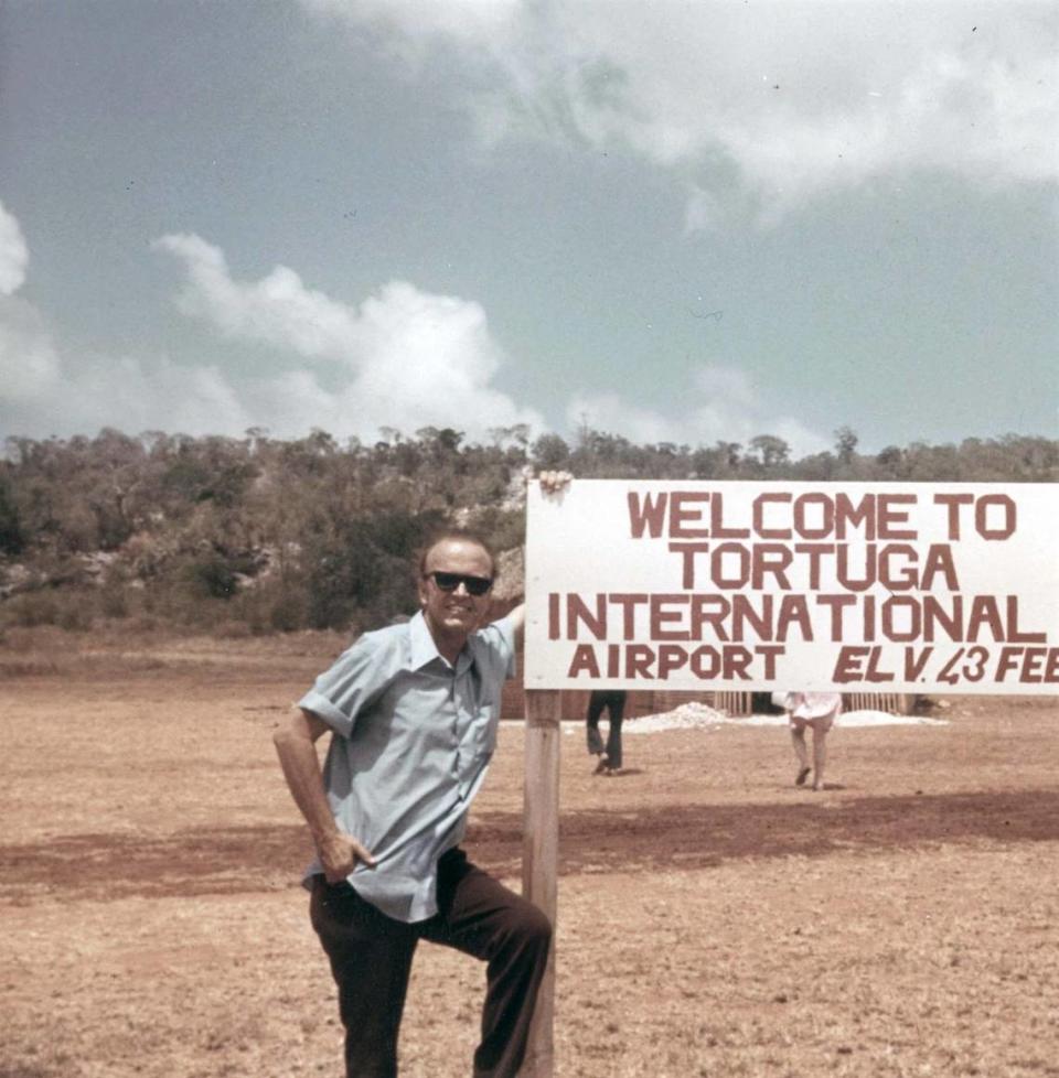 Don Pierson on Haiti’s Île de la Tortue, also known as Tortuga Island, in 1972. After negotiating a 99-year lease with the government of Francois “Papa Doc” Duvalier, Pierson started to build an airport on the island.