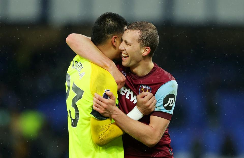 Areola was embraced by his teammates after the game (Getty Images)