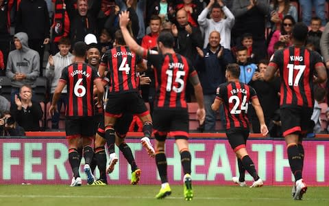 Callum Wilson of AFC Bournemouth celebrates with teammates - Credit: Getty 