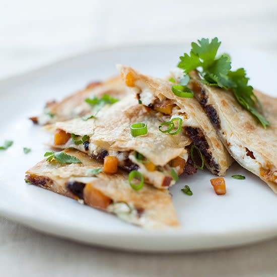 Butternut Squash, Sun-Dried Tomato, and Goat Cheese Quesadillas