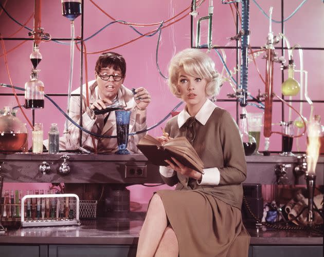 Stella with Jerry Lewis on the set of The Nutty Professor