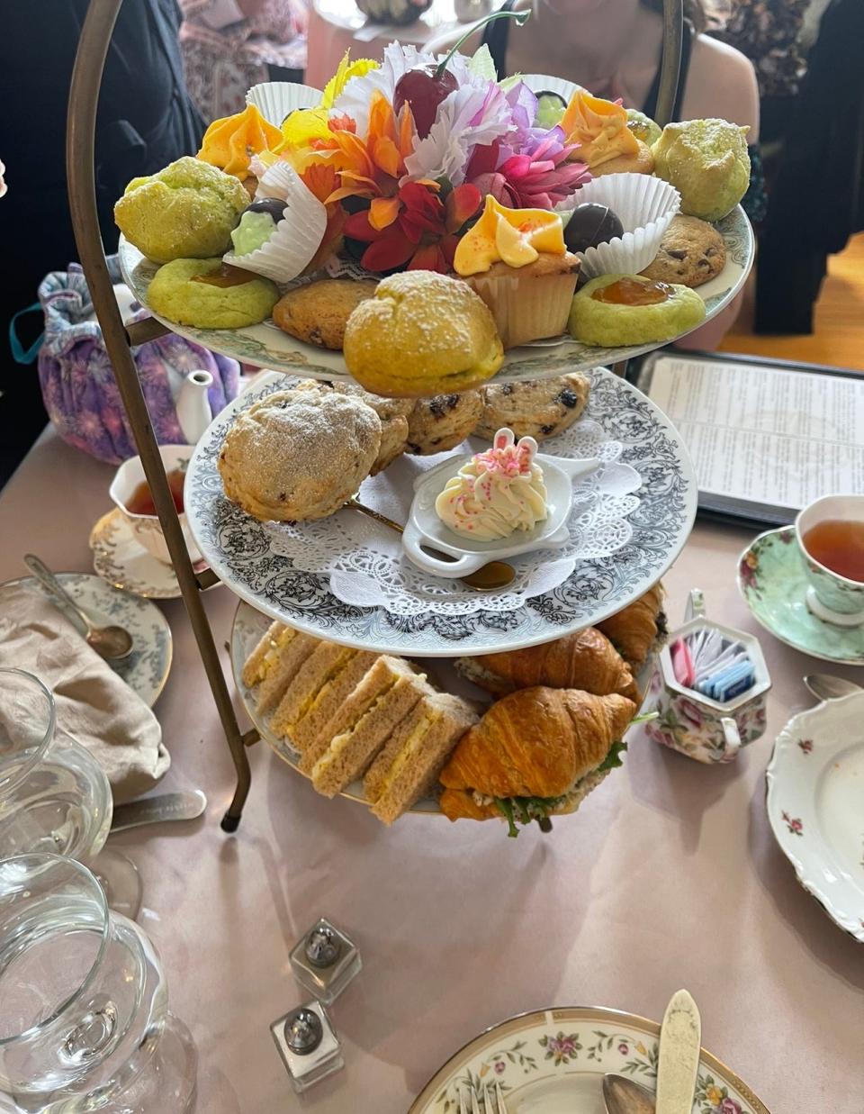 An assortment of scones, finger sandwiches, teas and other treats at Mathis House in Toms River.