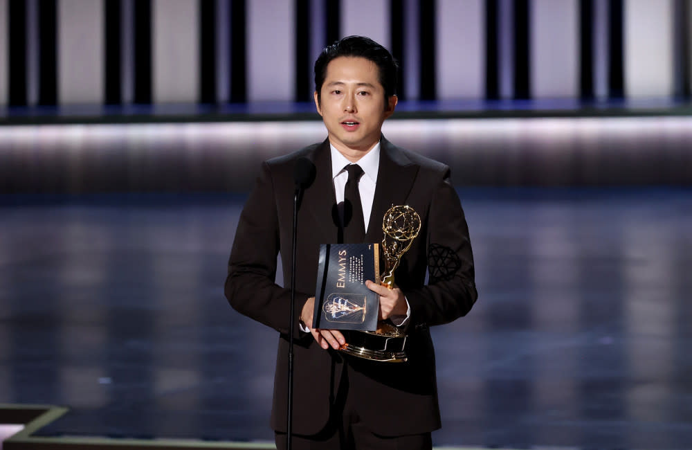 Steven Yeun at the Emmy Awards credit:Bang Showbiz