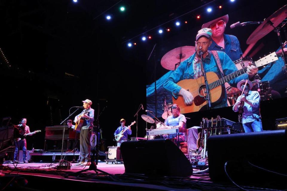 Tyler Childers performs during the Kentucky Rising benefit concert at Rupp Arena in Lexington, Ky., Tuesday, Oct. 11, 2022.