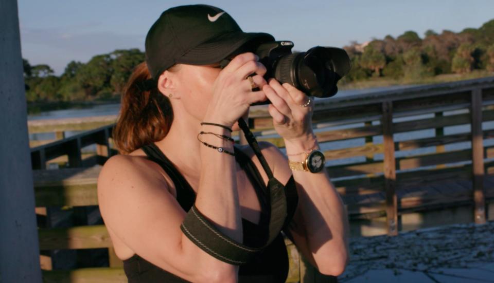 Casey Anthony is seen taking a photo on Peacock's docuseries 