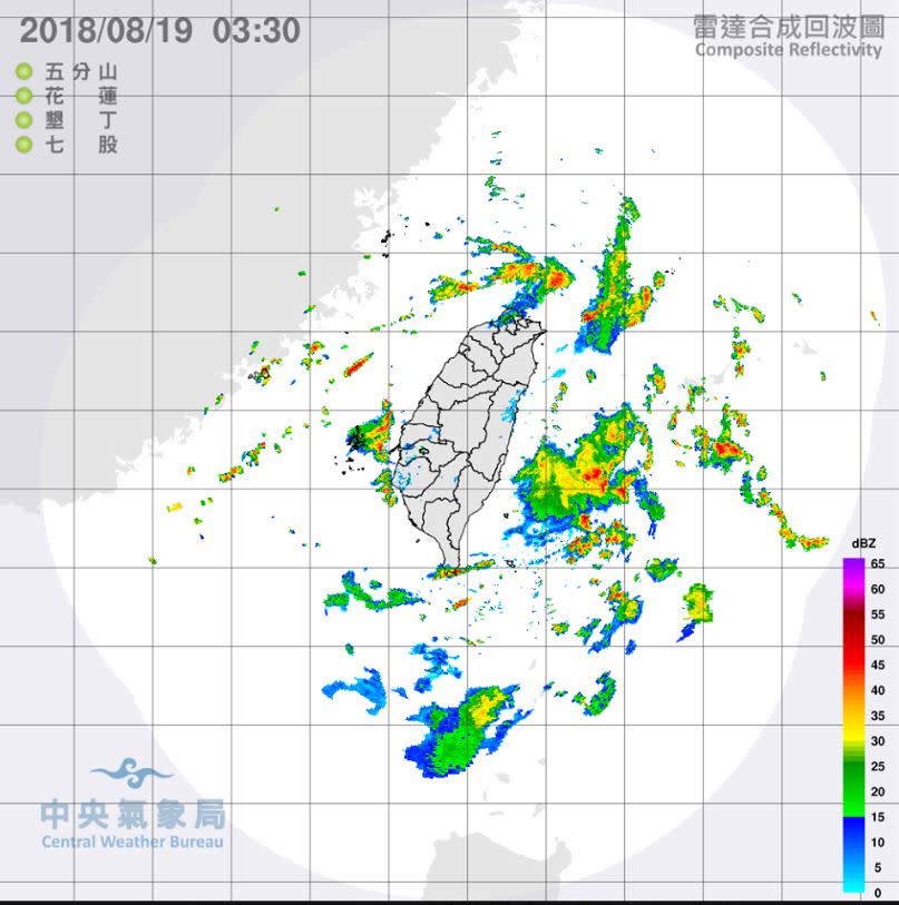 大雨特報南高屏防雷擊強降雨 （中央氣象局網站）